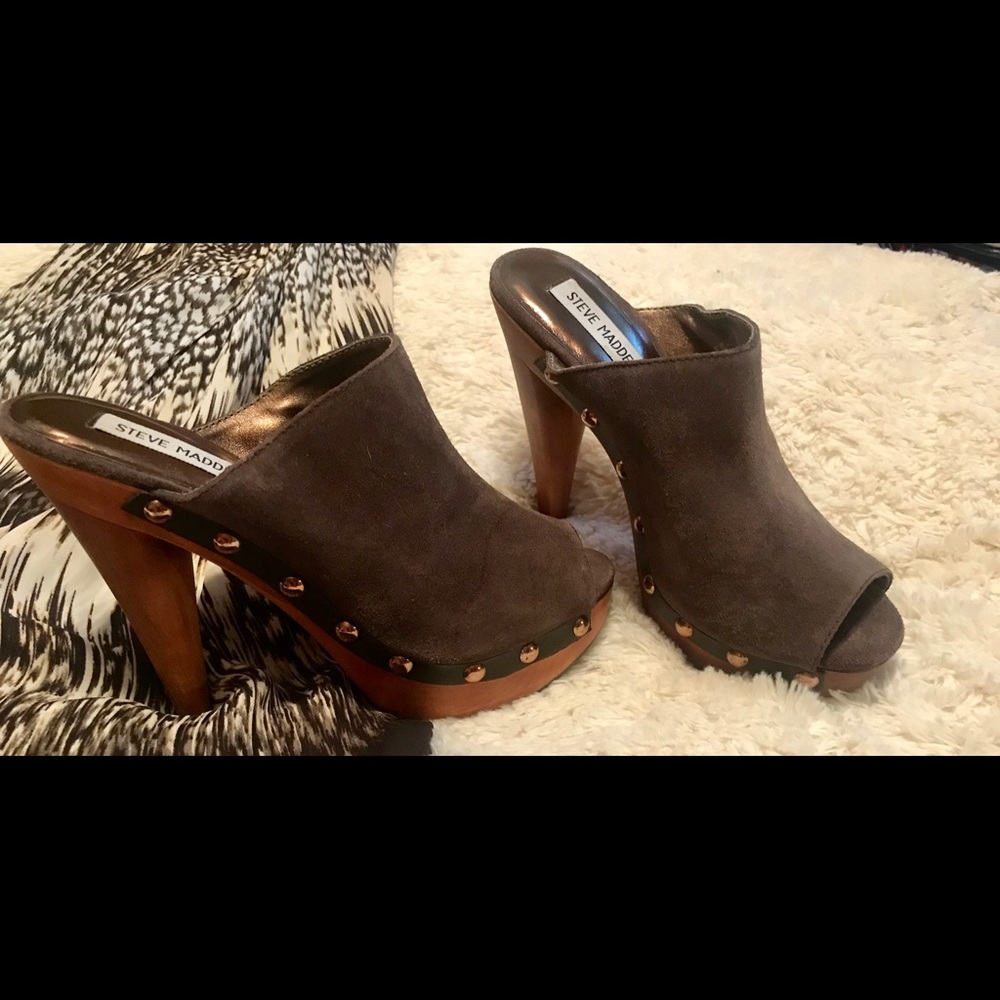 EUC Steve Madden Brown Leather and Suede Heels-7M